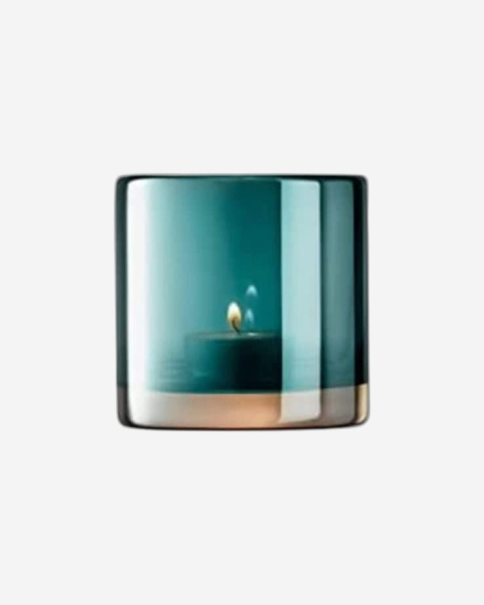 حامل شموع صغير من طراز Lsa Epoque بلون الطاووس/اللمعان