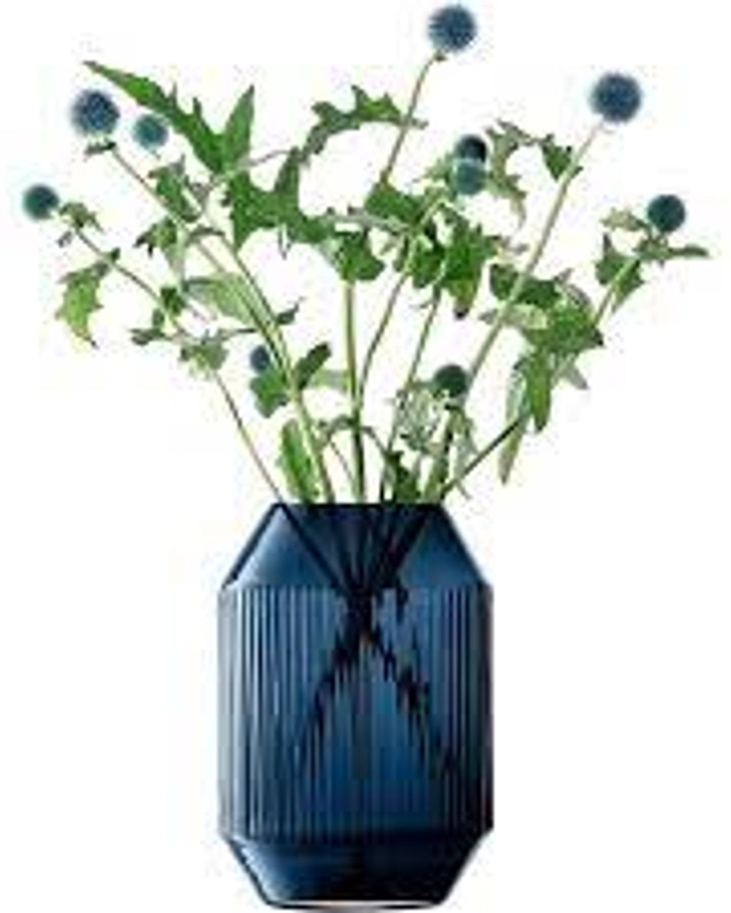 فانوس/مزهرية دائرية بارتفاع 26 سم من الياقوت الأزرق