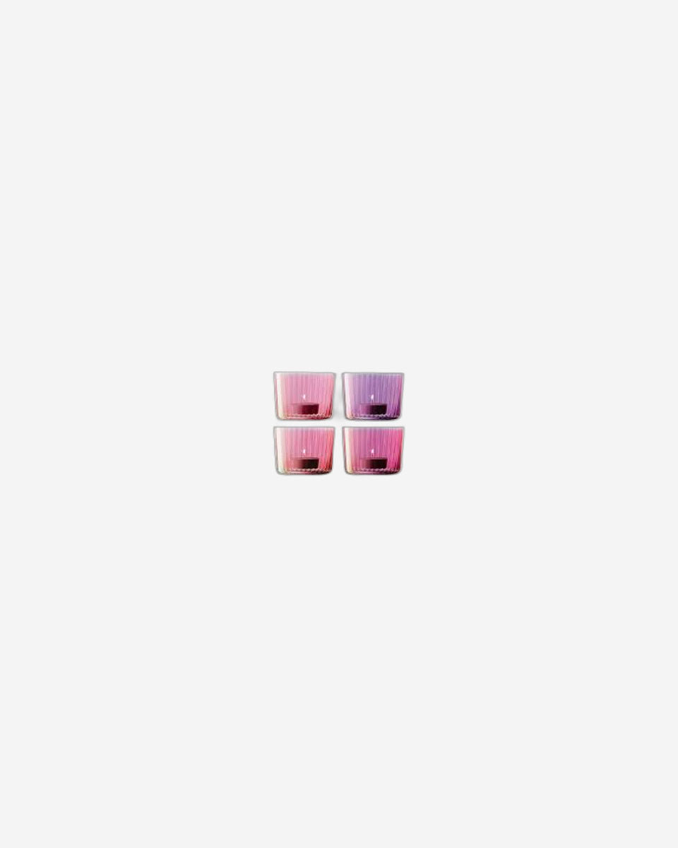 حامل شموع صغير من LSA Gems، لون العقيق المتنوع × 4