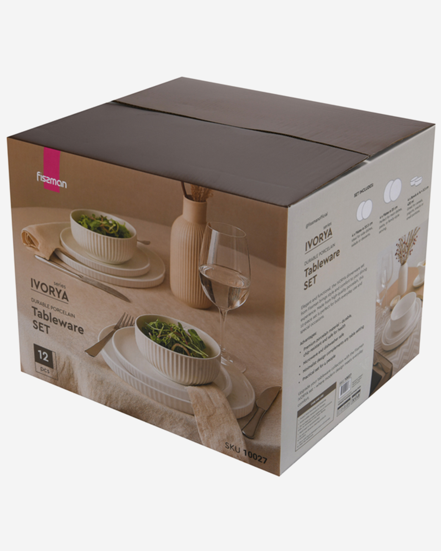 Fissman Durable Porcelain Tableware Set Ivorya 12?Piece