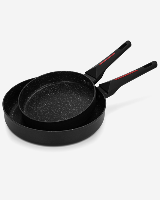 Fissman 2 Piece Non Stick Aluminium Frying Pan Set Marbella 20×4.5cm & 26×5.5cm