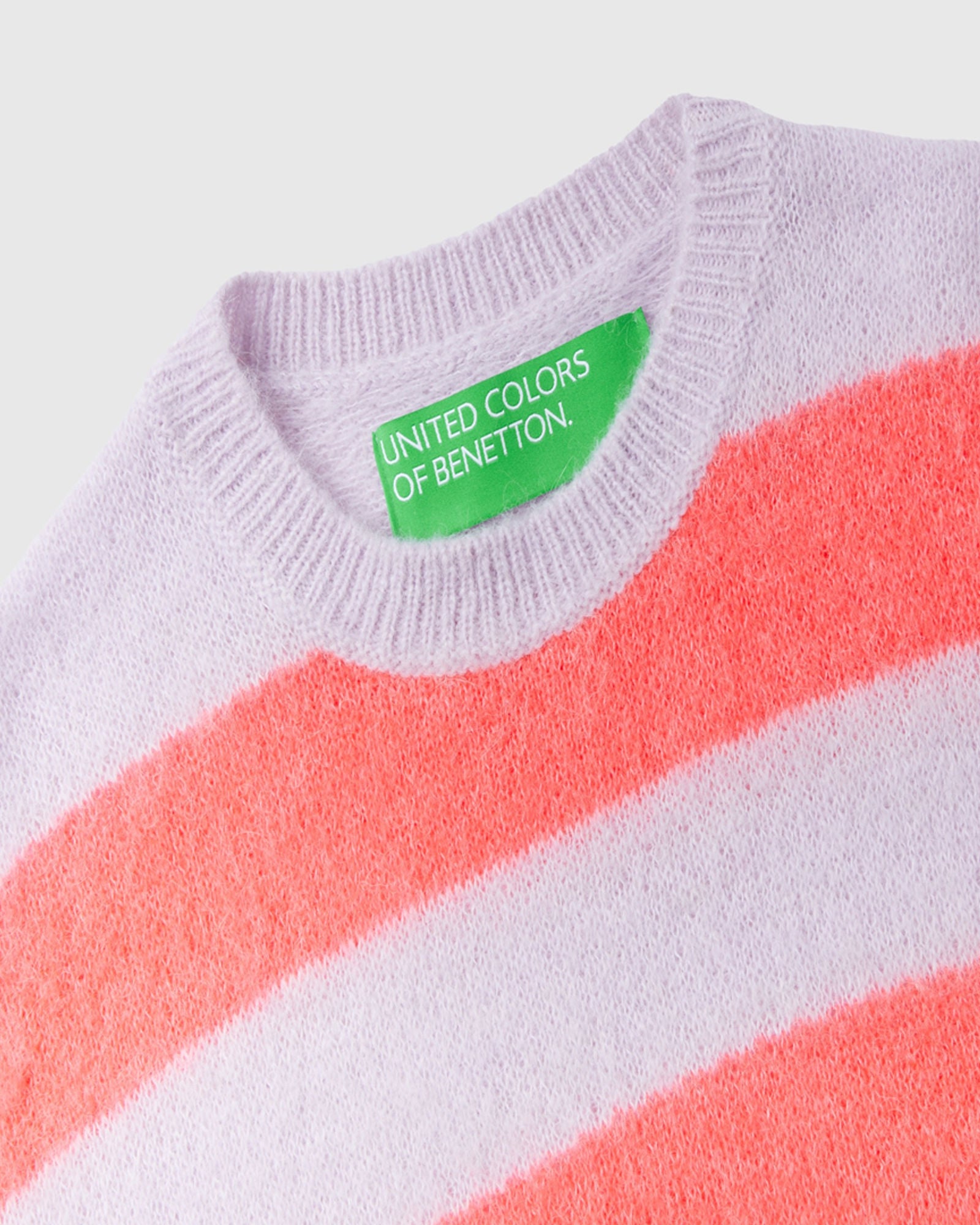 سترة مخططة من مزيج صوف الألبكة