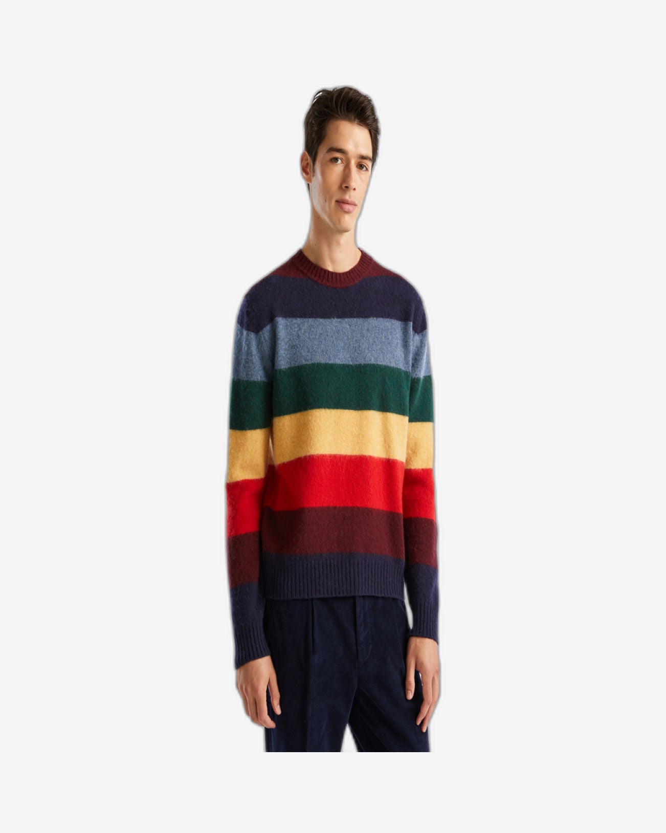 سترة مخططة من صوف شتلاند النقي