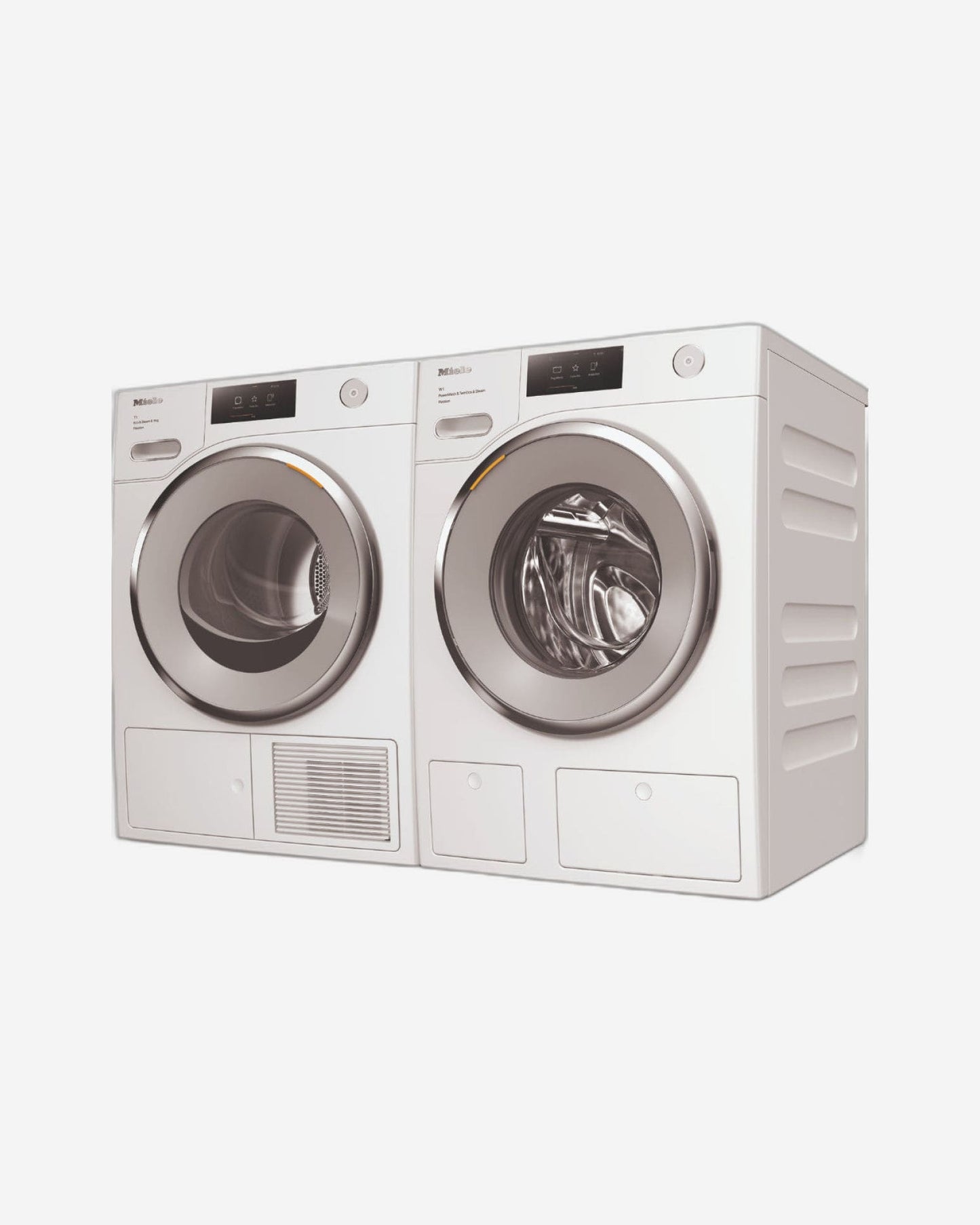 غسالة ملابس Miele Extra Quite WWV 980 WPS سعة 9 كجم + مجفف ملابس TWV 780 WP Passion T1 بمضخة حرارية