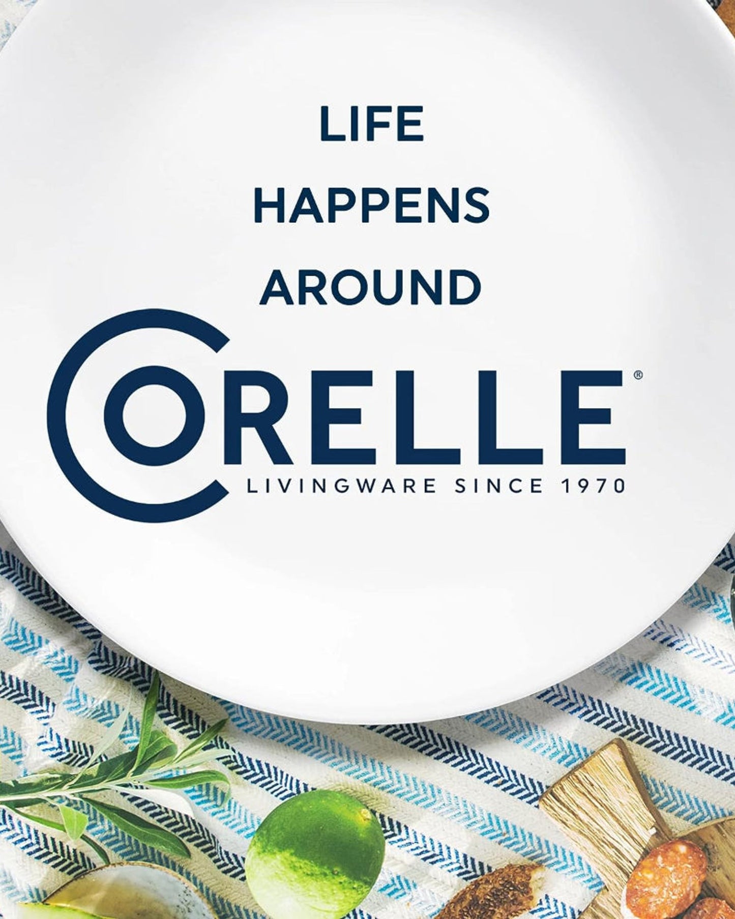 طقم عشاء كوريل سيتي بلوك، 18 قطعة