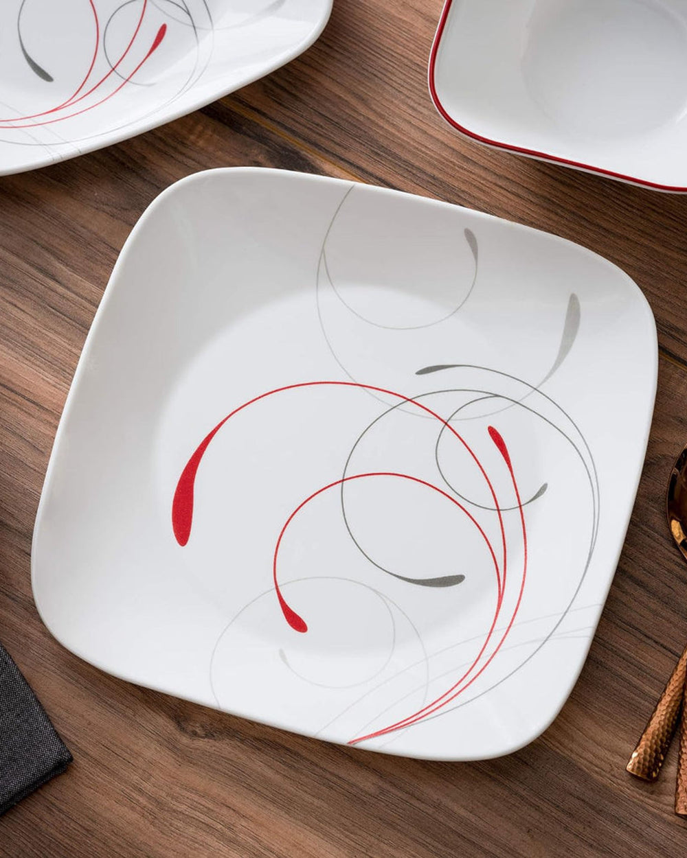 طقم عشاء كوريل 18 قطعة مربعة الشكل (1134338) 1 × 18 كوريل