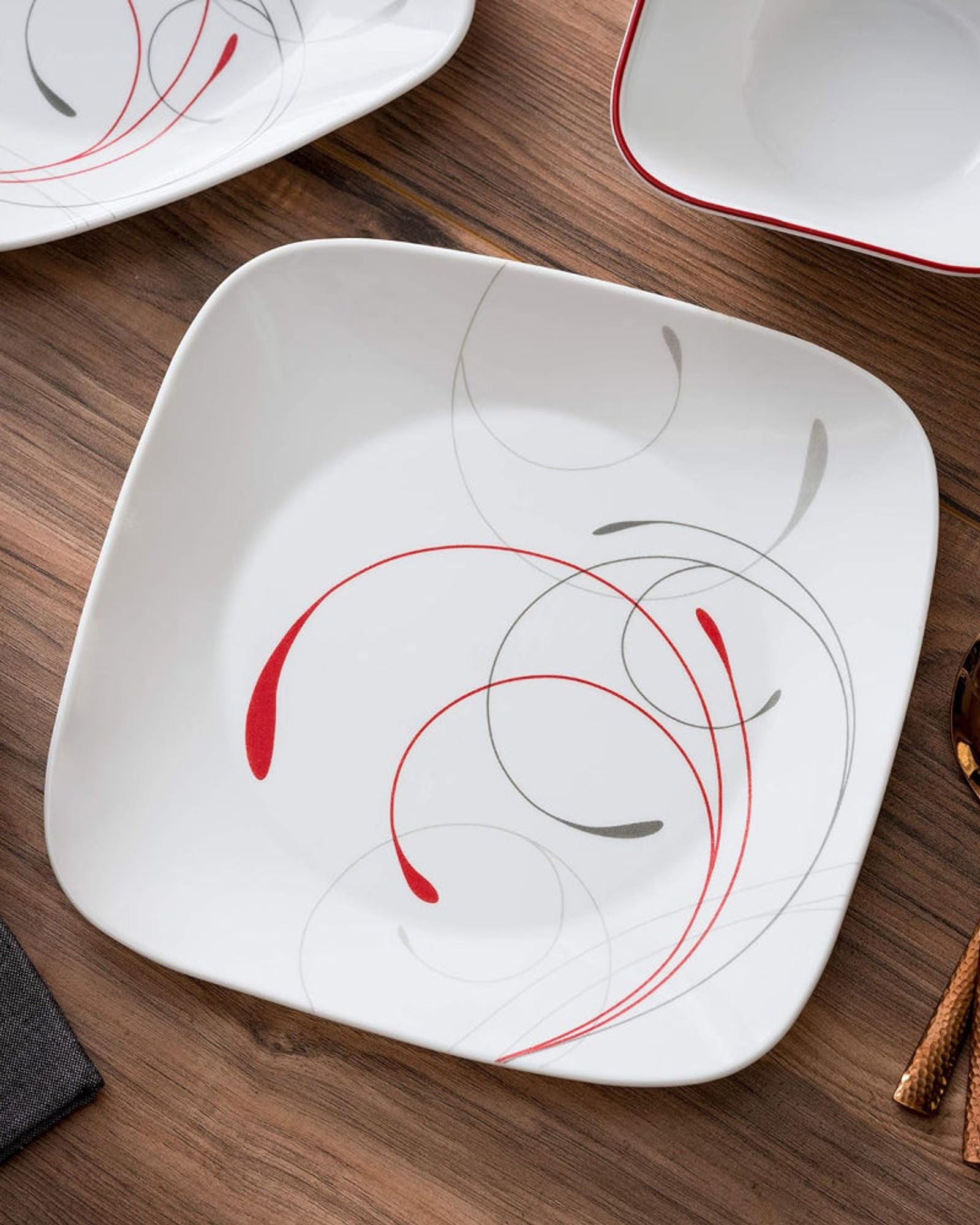 طقم عشاء كوريل 18 قطعة مربعة الشكل (1134338) 1 × 18 كوريل