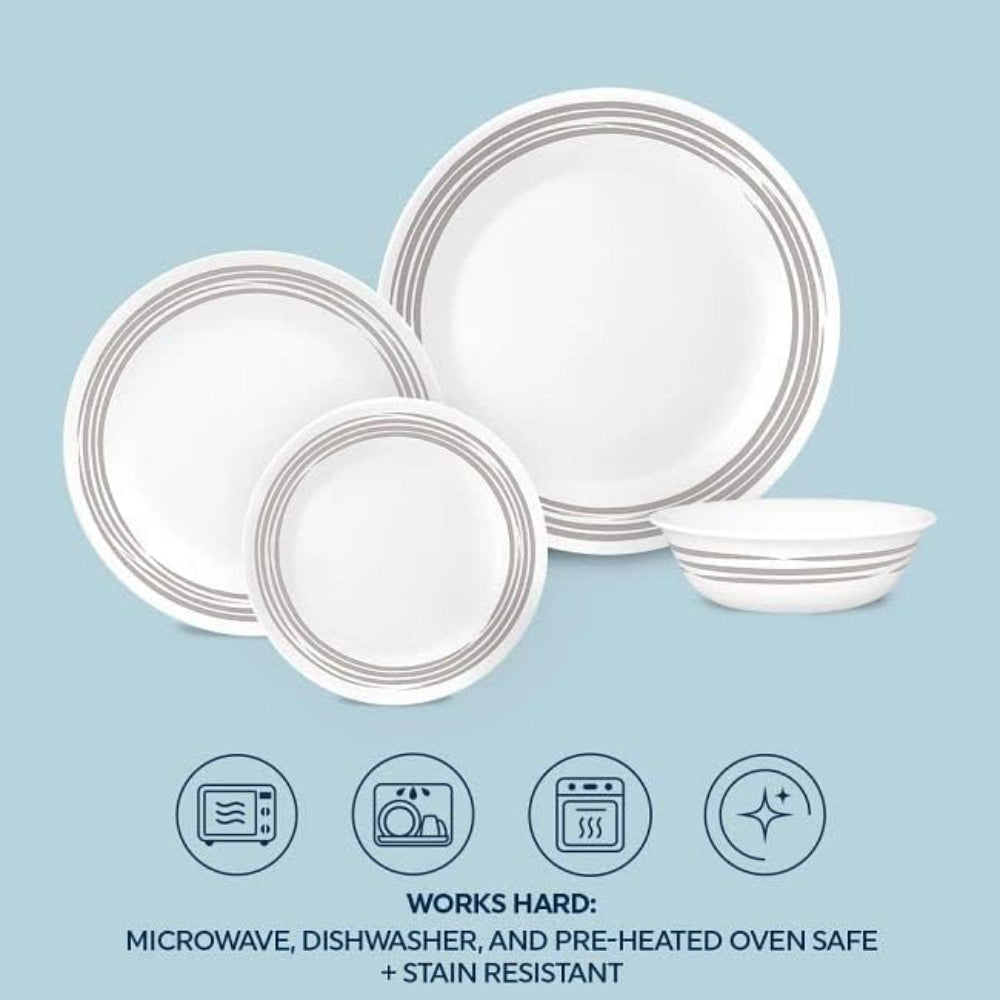 طقم عشاء كوريل 16 قطعة فضي مصقول