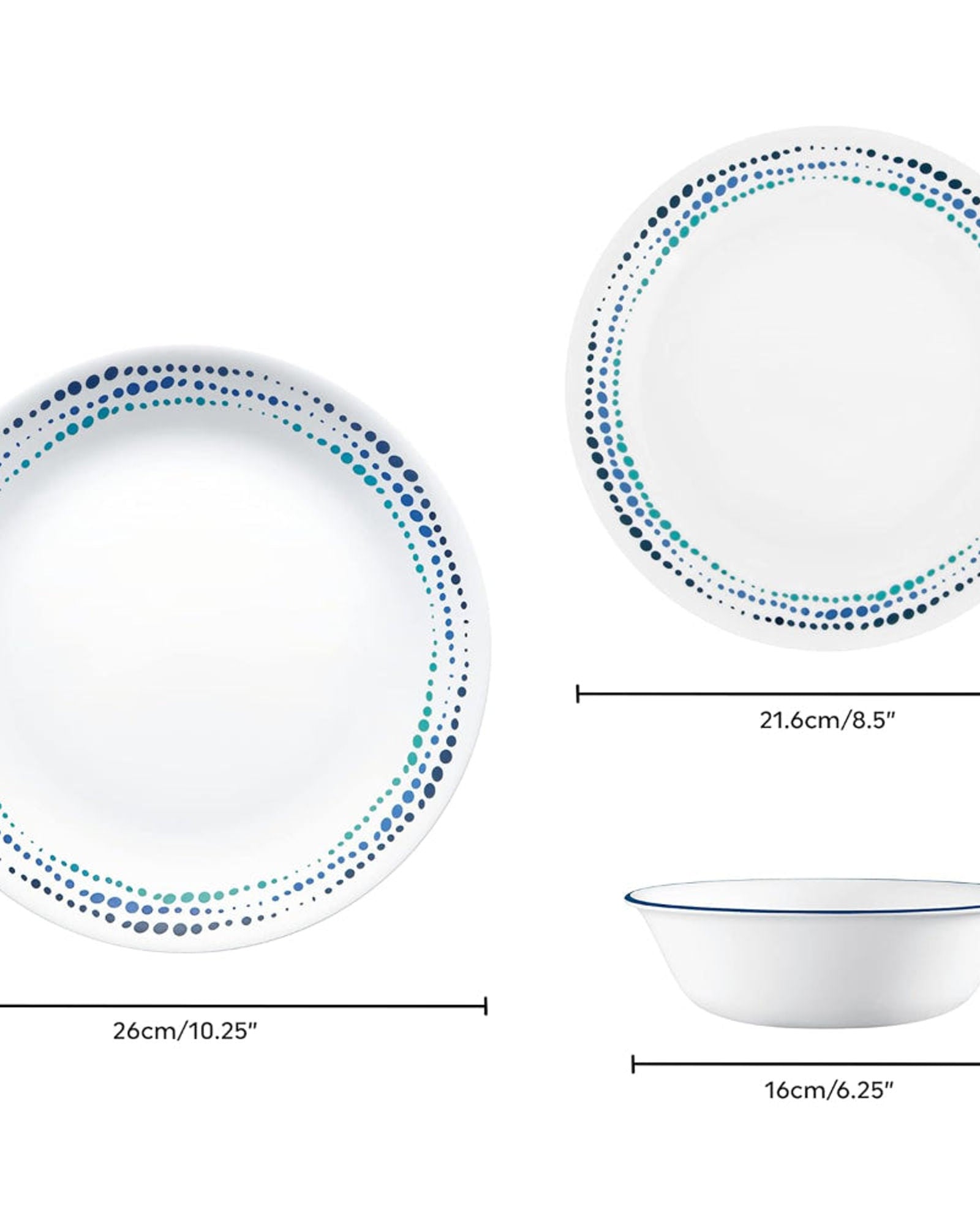 طقم عشاء كوريل 12 قطعة أزرق محيطي