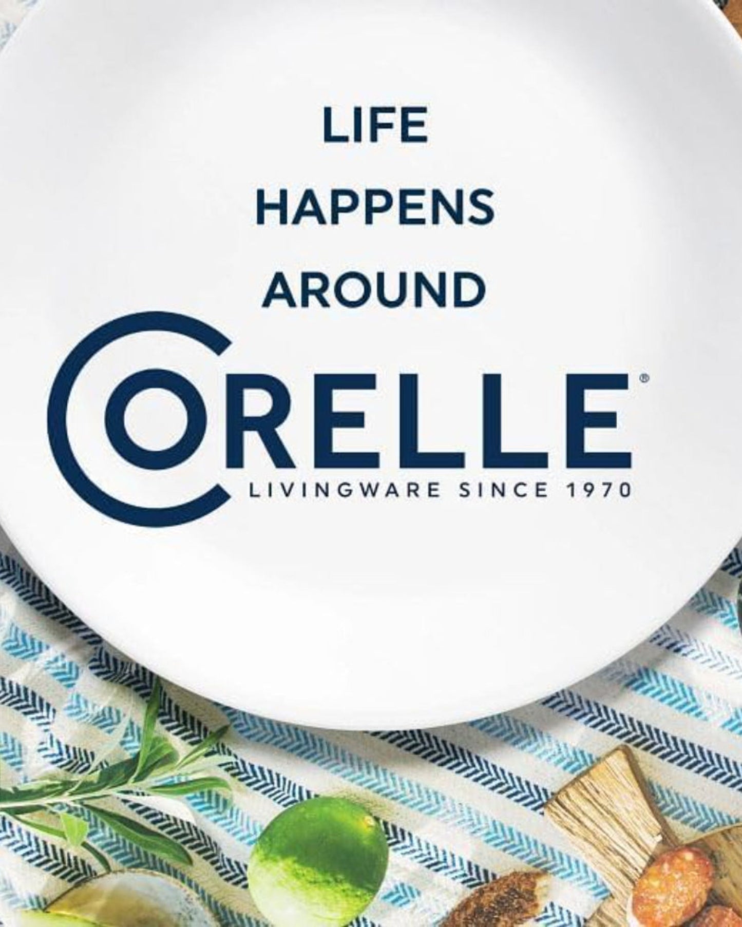 طقم عشاء كوريل مكون من 12 قطعة بتصميم عصري بنقشة فواكه