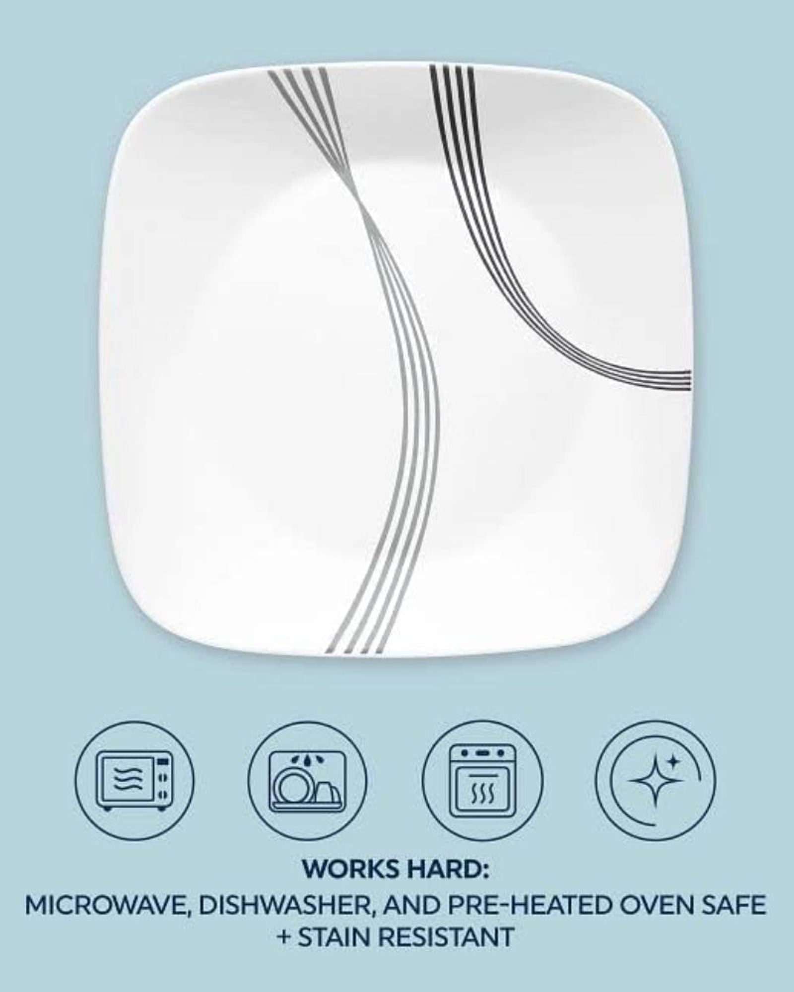 طقم عشاء كوريل 16 قطعة مربع أوربان آرك