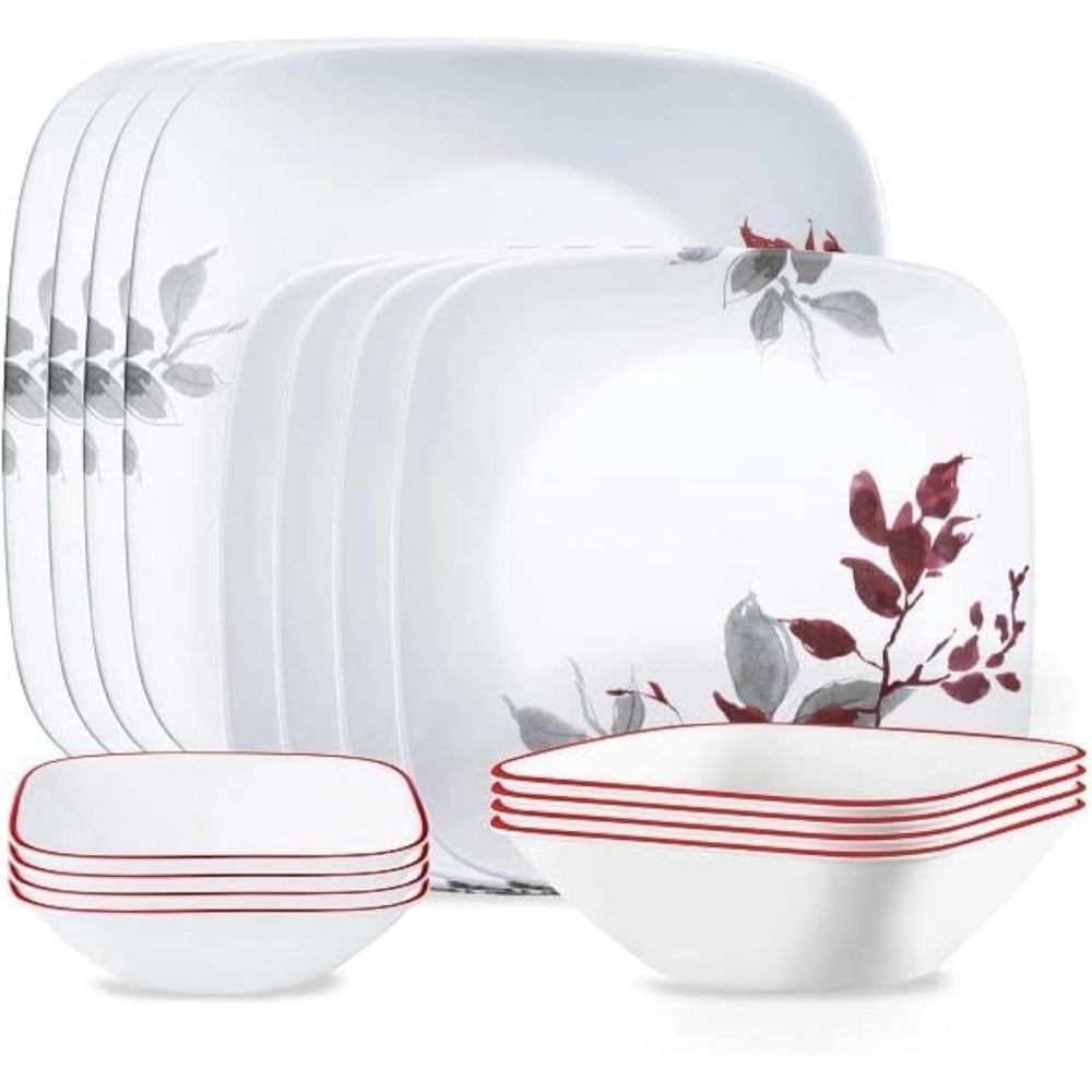 Corelle 16 PCS DINNER SET SQ. KYOTO LEAVES