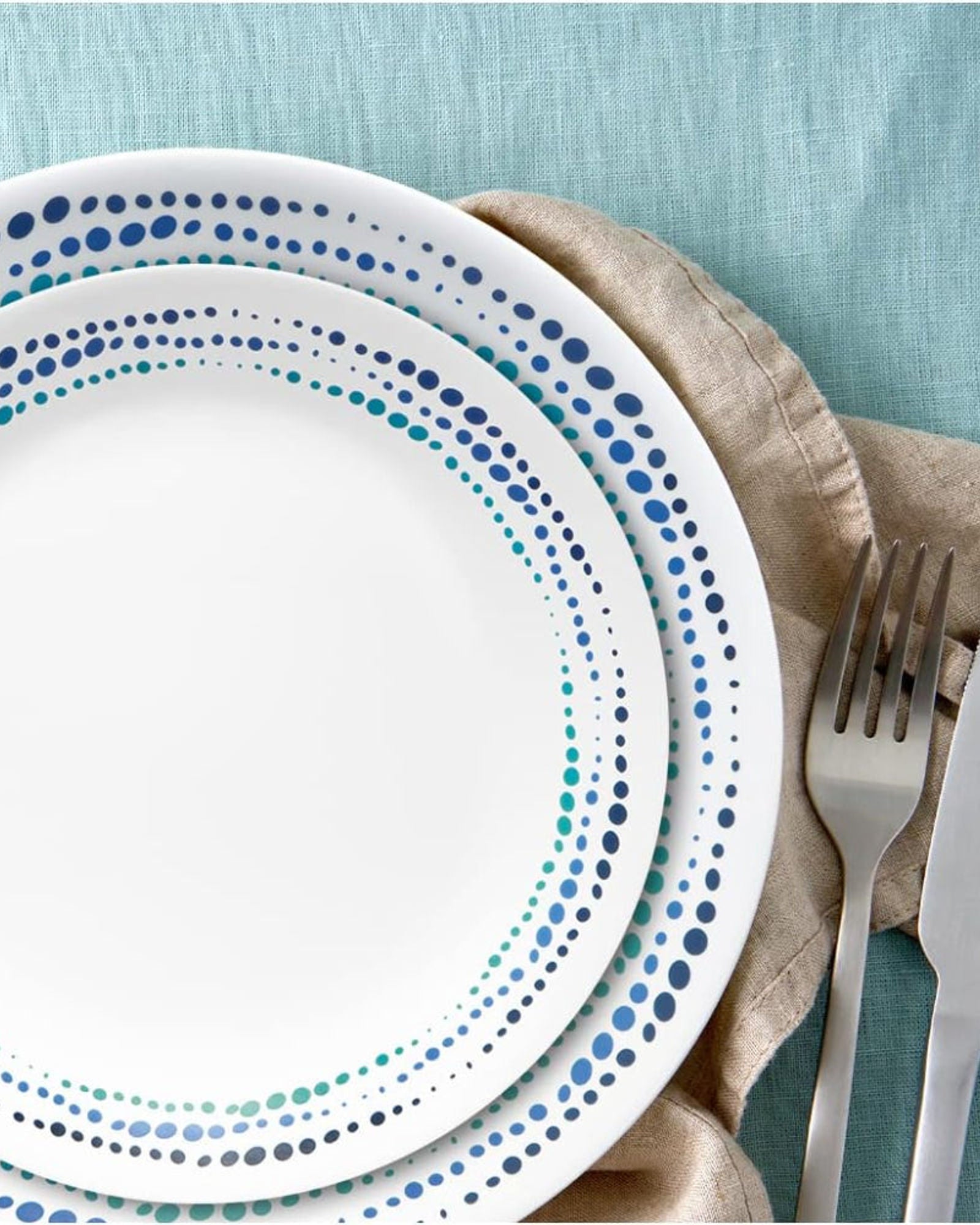 طقم عشاء كوريل 16 قطعة أزرق محيطي