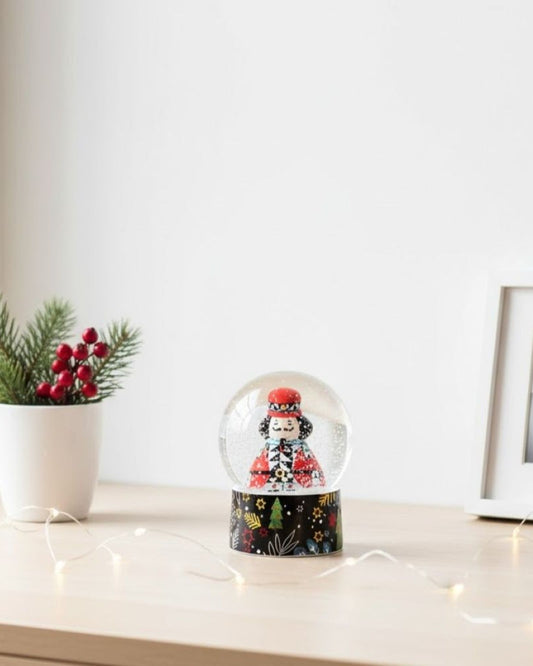 وعاء إيغان سنو بول لعيد الميلاد مع مجسم كسارة البندق المضيء، مقاس 7 × 9 سم - 120044