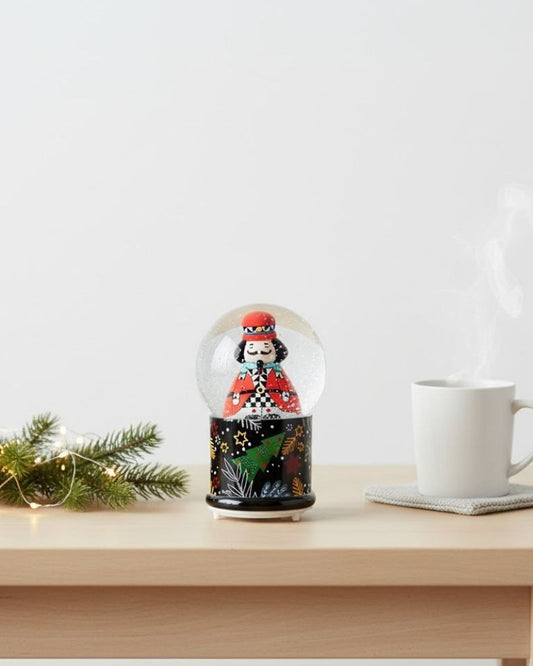 صندوق موسيقي/وعاء ثلجي من إيغان لعيد الميلاد مع إضاءة ليد، كسارة البندق، 10×12 سم - 120049