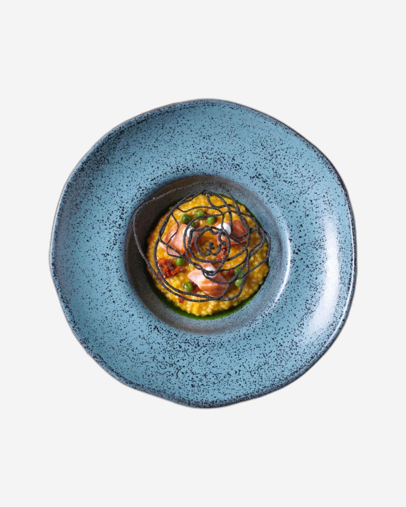 طبق عميق عضوي من الفخار الحجري مقاس 28×6.5 سم، سعة 450 مل، سماء ليلية، صنع في البرازيل