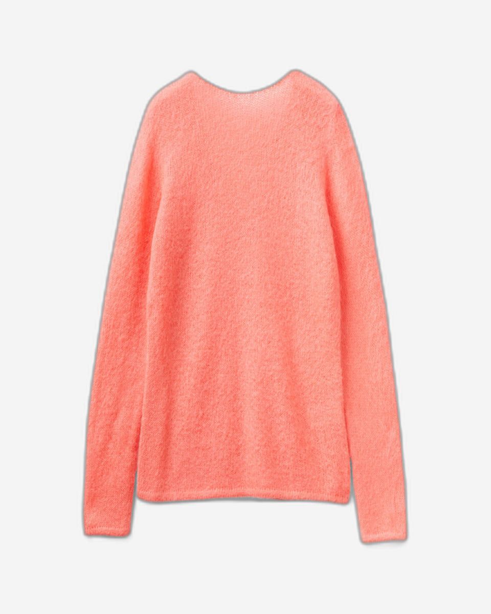 سترة موهير بلند برقبة على شكل حرف V