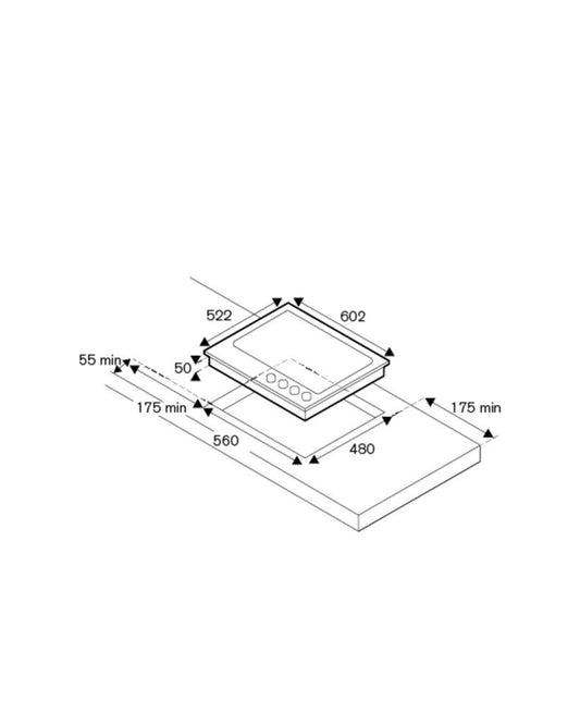 موقد غاز بيرتازوني سلسلة حديثة 60 سم