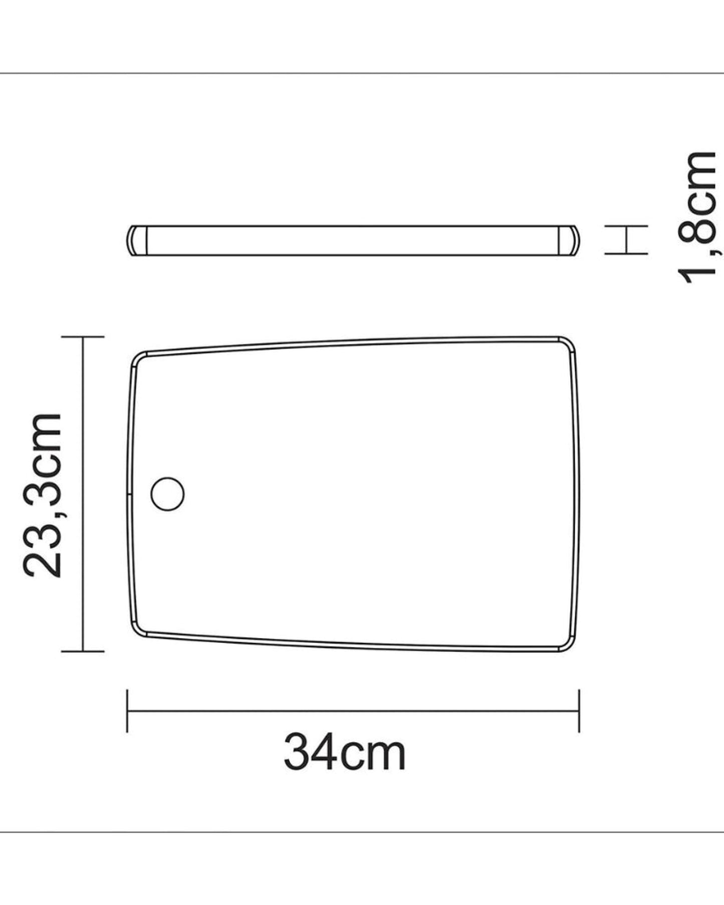 لوح تقطيع مستطيل من خشب الساج من ترامونتينا كيتشن، مقاس 34 × 23 سم
