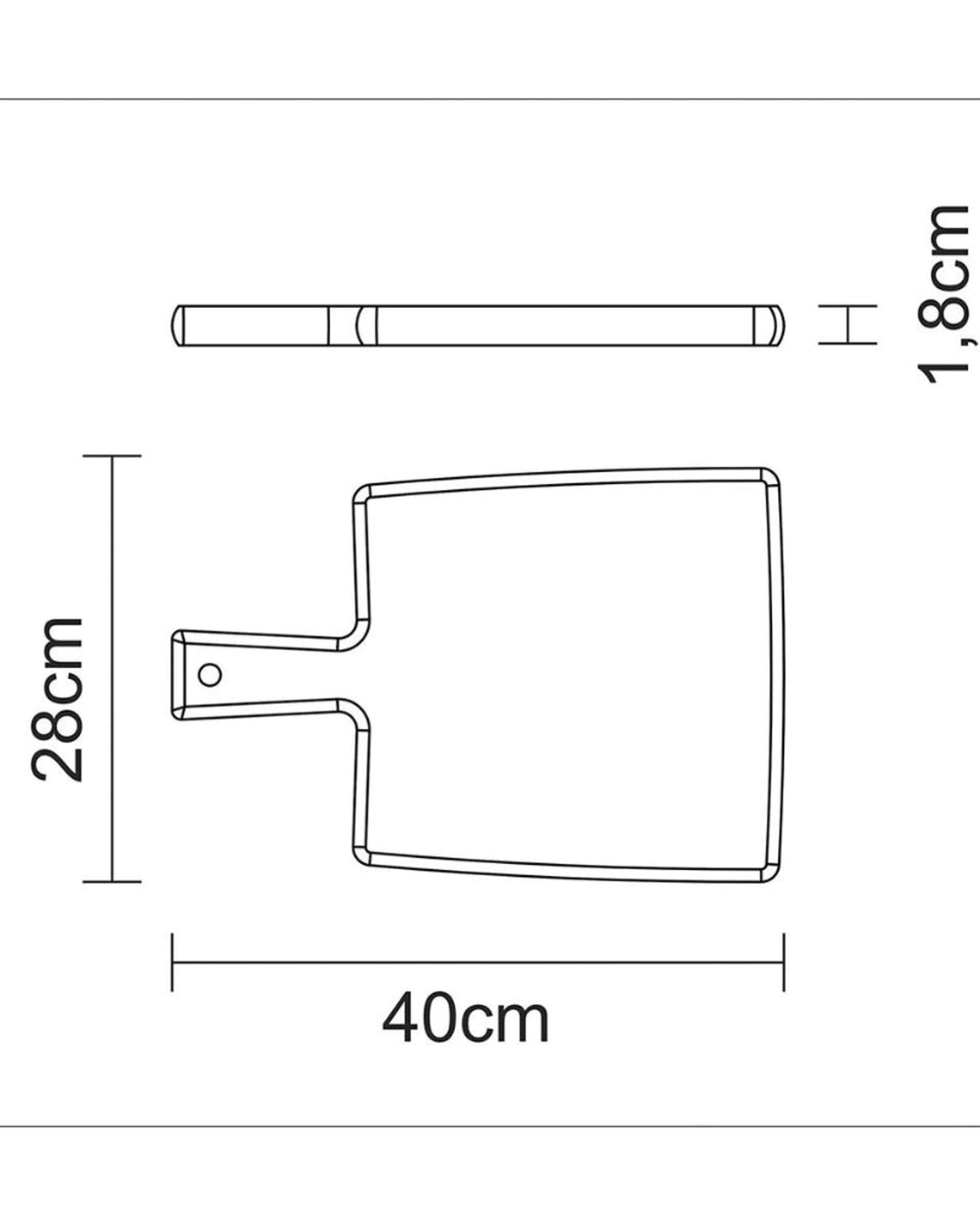 لوح تقطيع للمطبخ من ترامونتينا بمقبض، 40 × 28 سم