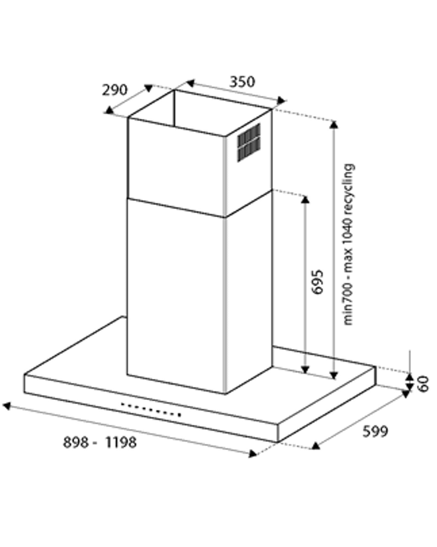 شفاط Bertazzoni Professional Series Island Mount 90 سم