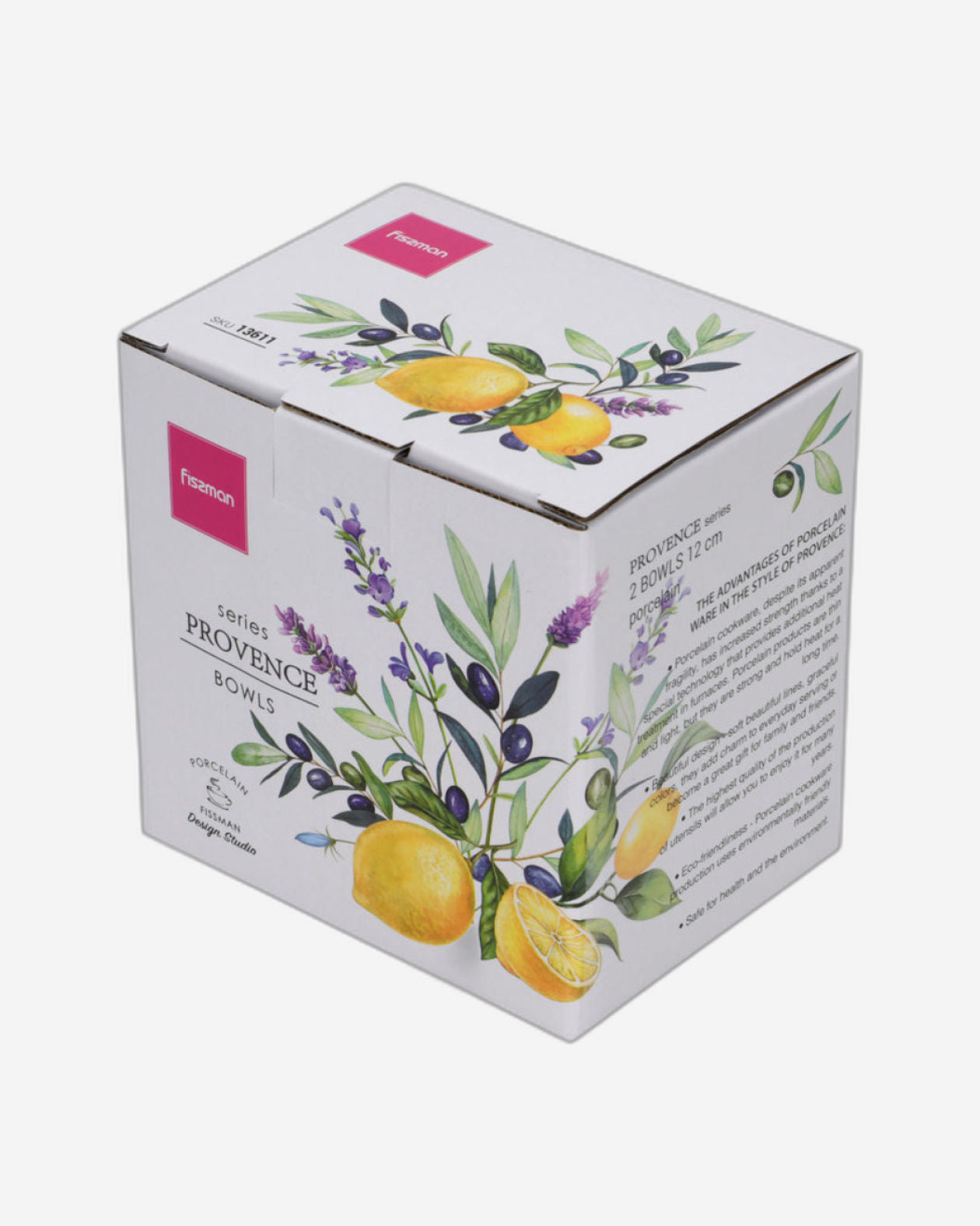 وعاء فيسمان من بورسلين بروفانس بنكهة الليمون، قطعتان، 12 سم