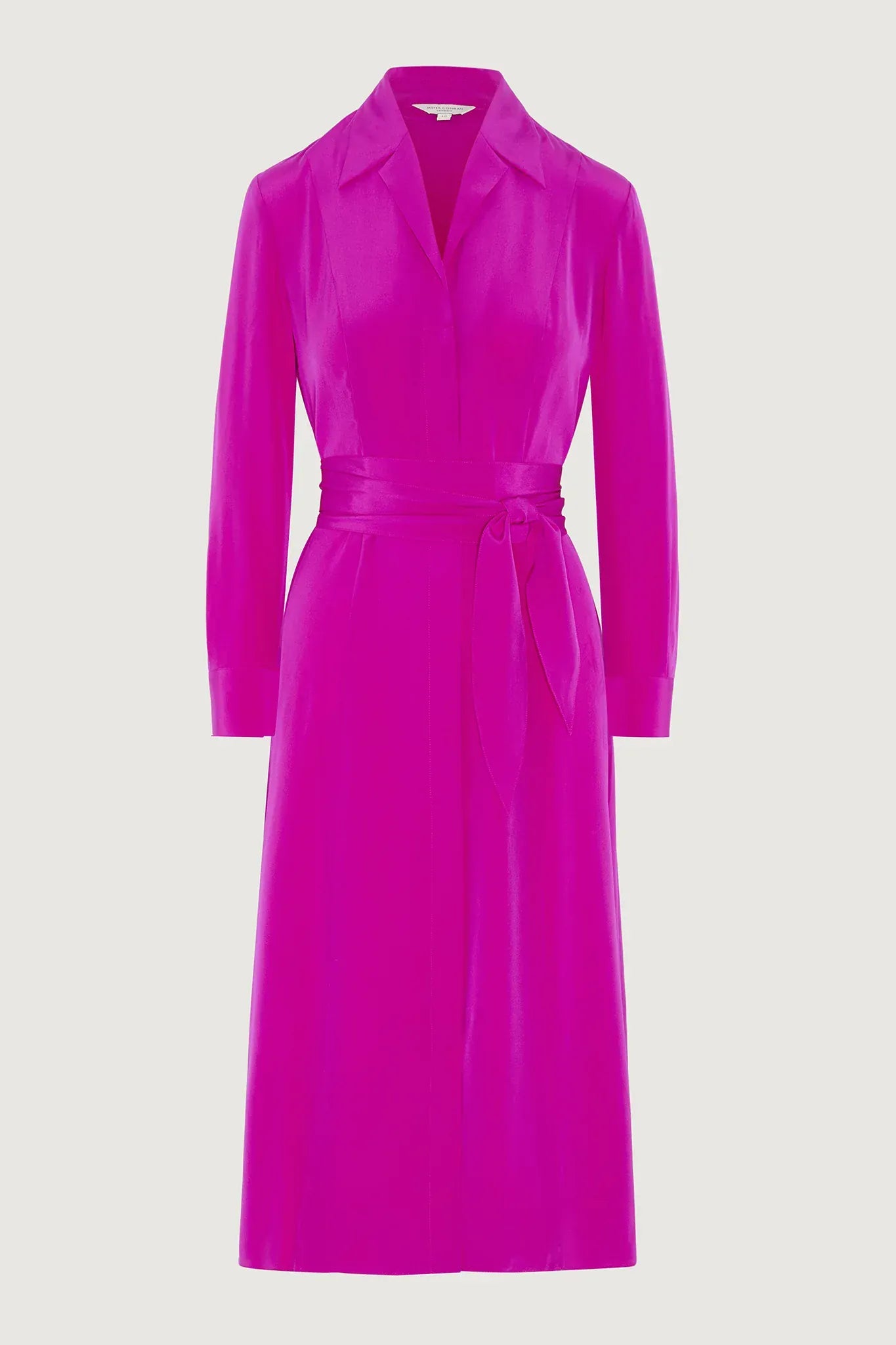 Eliza Silk V Neck Dress in Pink