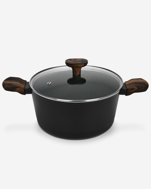 Fissman Non Stick Aluminium Stockpot Cuisine 28×13.5cm / 7.1L with Glass Lid