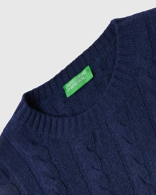 سترة قصيرة محبوكة من مزيج الصوف