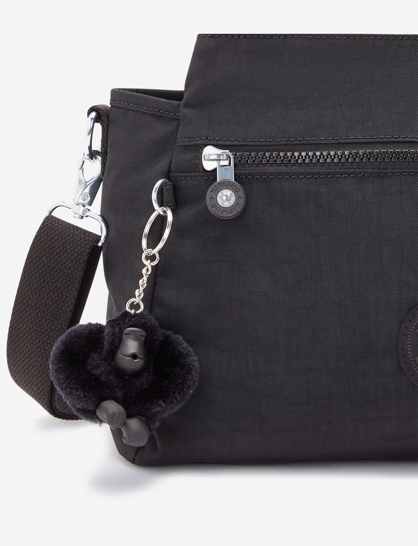 KIPLING حقيبة كتف Elysia سوداء متوسطة (مع حزام كتف قابل للإزالة) 43791-P39