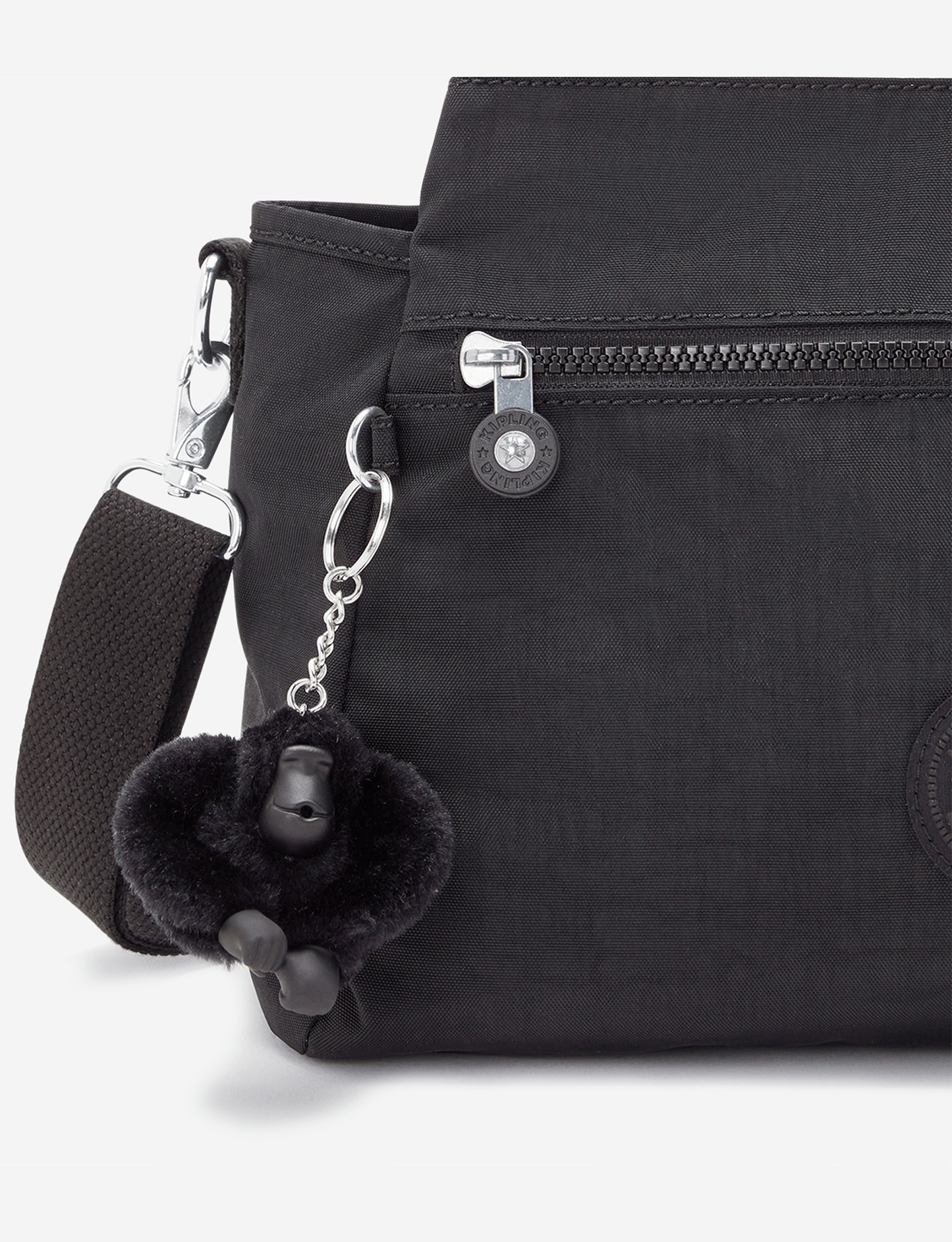 KIPLING حقيبة كتف Elysia سوداء متوسطة (مع حزام كتف قابل للإزالة) 43791-P39