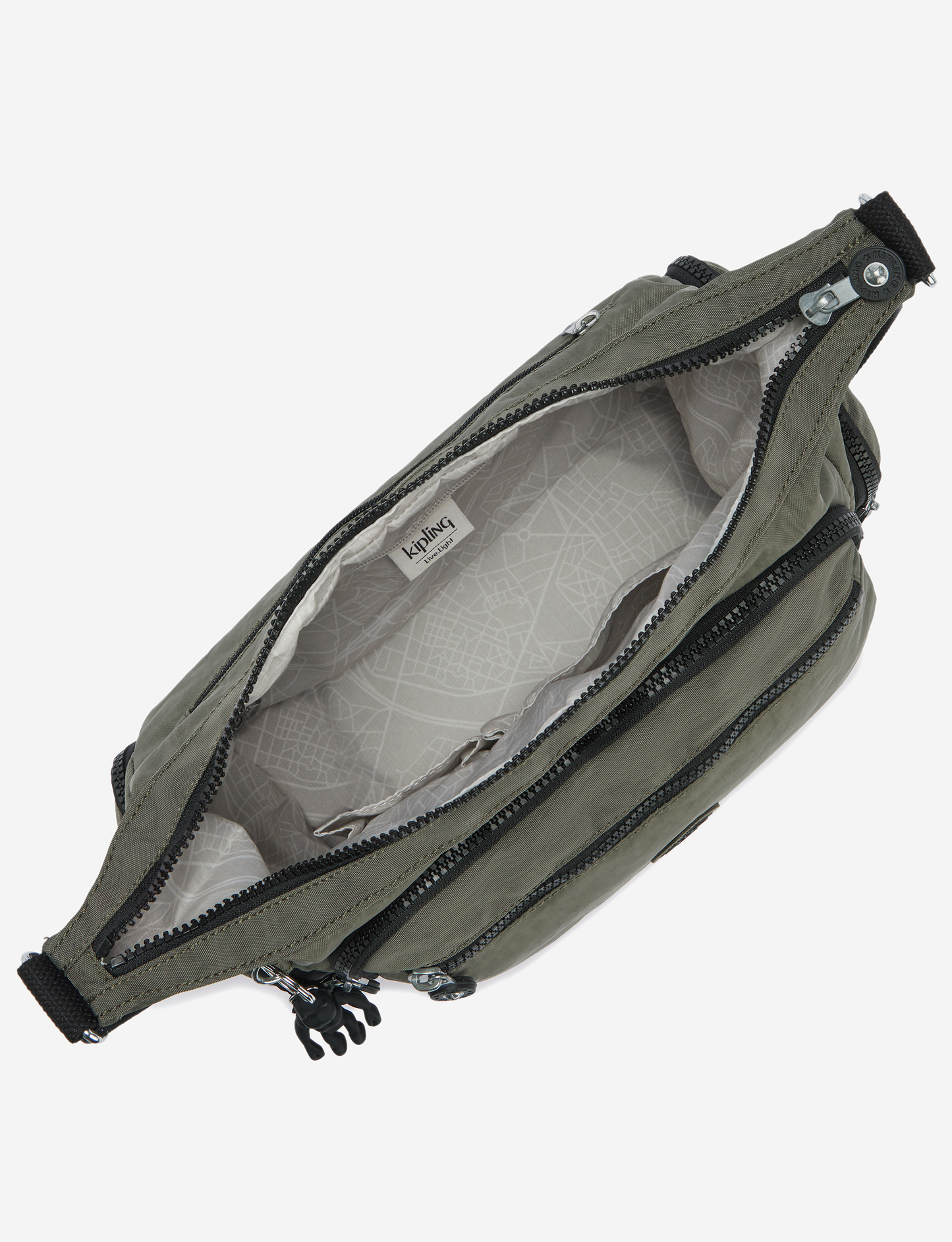 حقيبة كروسبودي كبيرة KIPLING Gabbie Green Moss 15255-88D