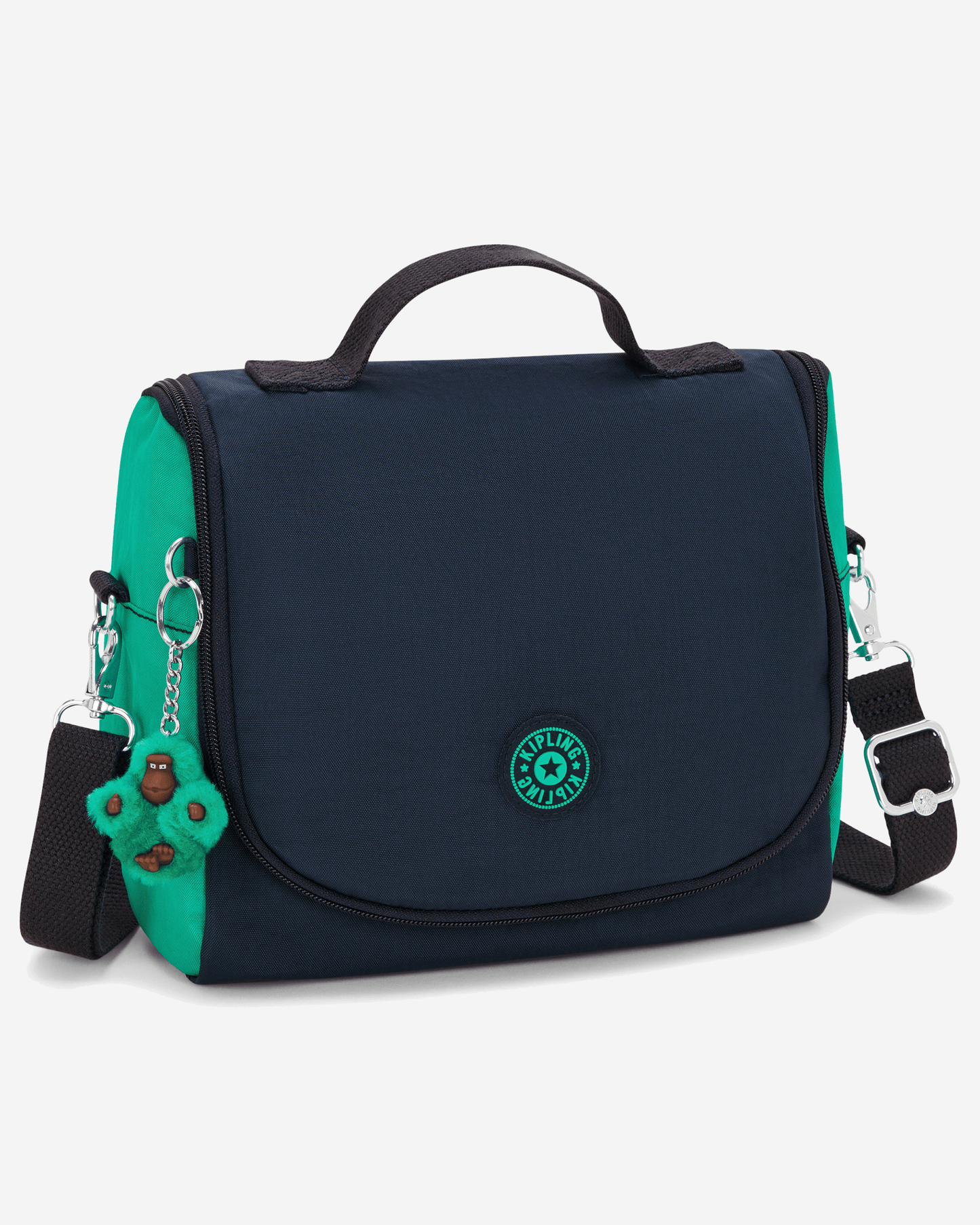 Kipling New Kichirou Blue Green L حقيبة غداء كبيرة مع كم لعربة الترولي 15289-CD7