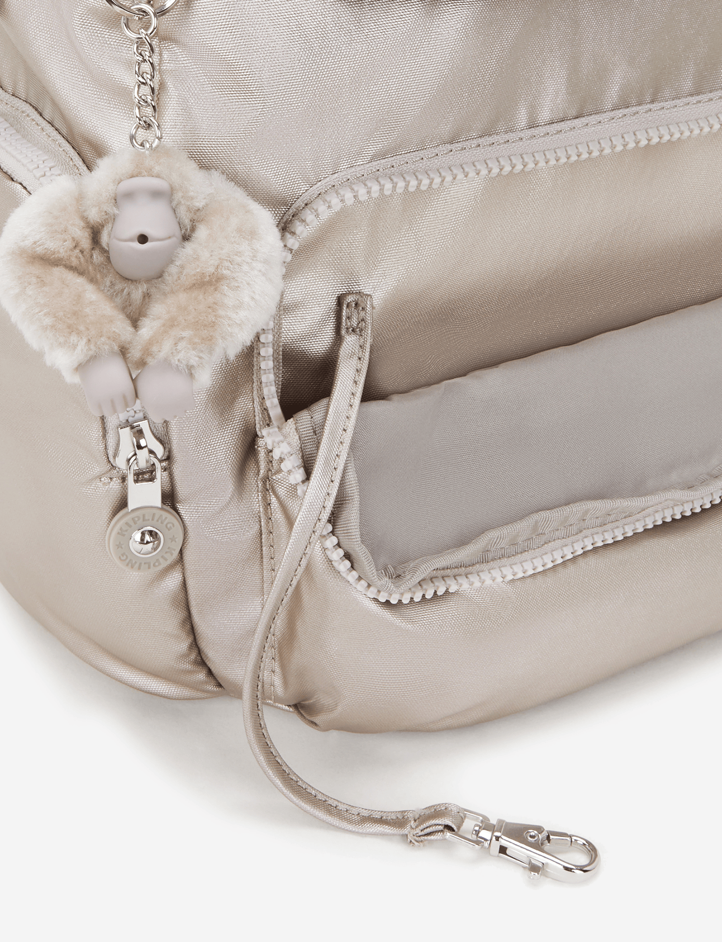 حقيبة ظهر صغيرة KIPLING City Zip S Metallic Glow I5634-48I