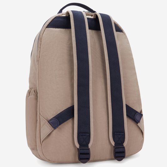 حقيبة ظهر KIPLING Seoul Lap Soft Taupe C كبيرة (مع جيب للكمبيوتر المحمول) I2969-7ML