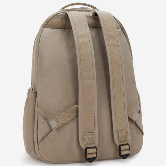 حقيبة ظهر KIPLING Seoul Lap Large باللون الرمادي الفاتح (مع جيب للكمبيوتر المحمول) I2969-4PW
