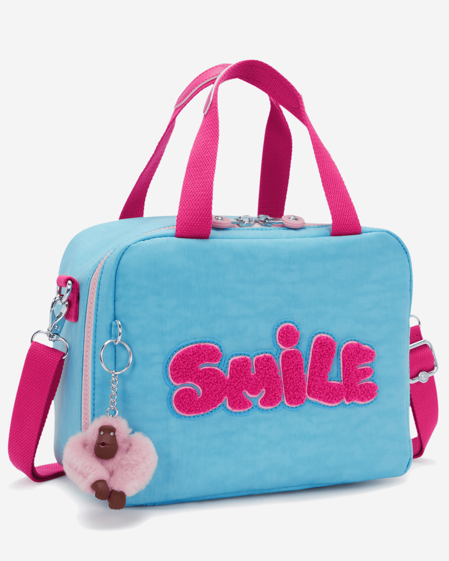 Kipling Miyo Smile Blue Bl حقيبة غداء كبيرة مع جيب ترولي I4126-5GV