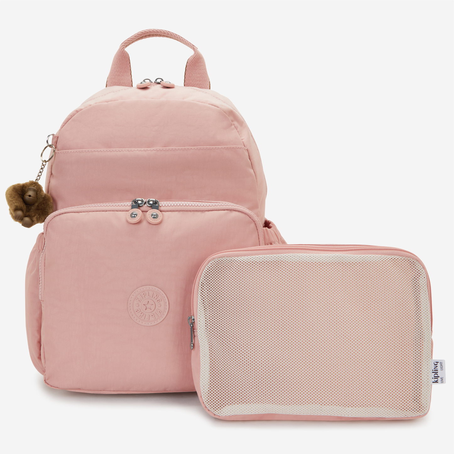 حقيبة ظهر صغيرة KIPLING Maisie Memory باللون الوردي المتوسط (مع سجادة تغيير حفاضات) I3339-0PN