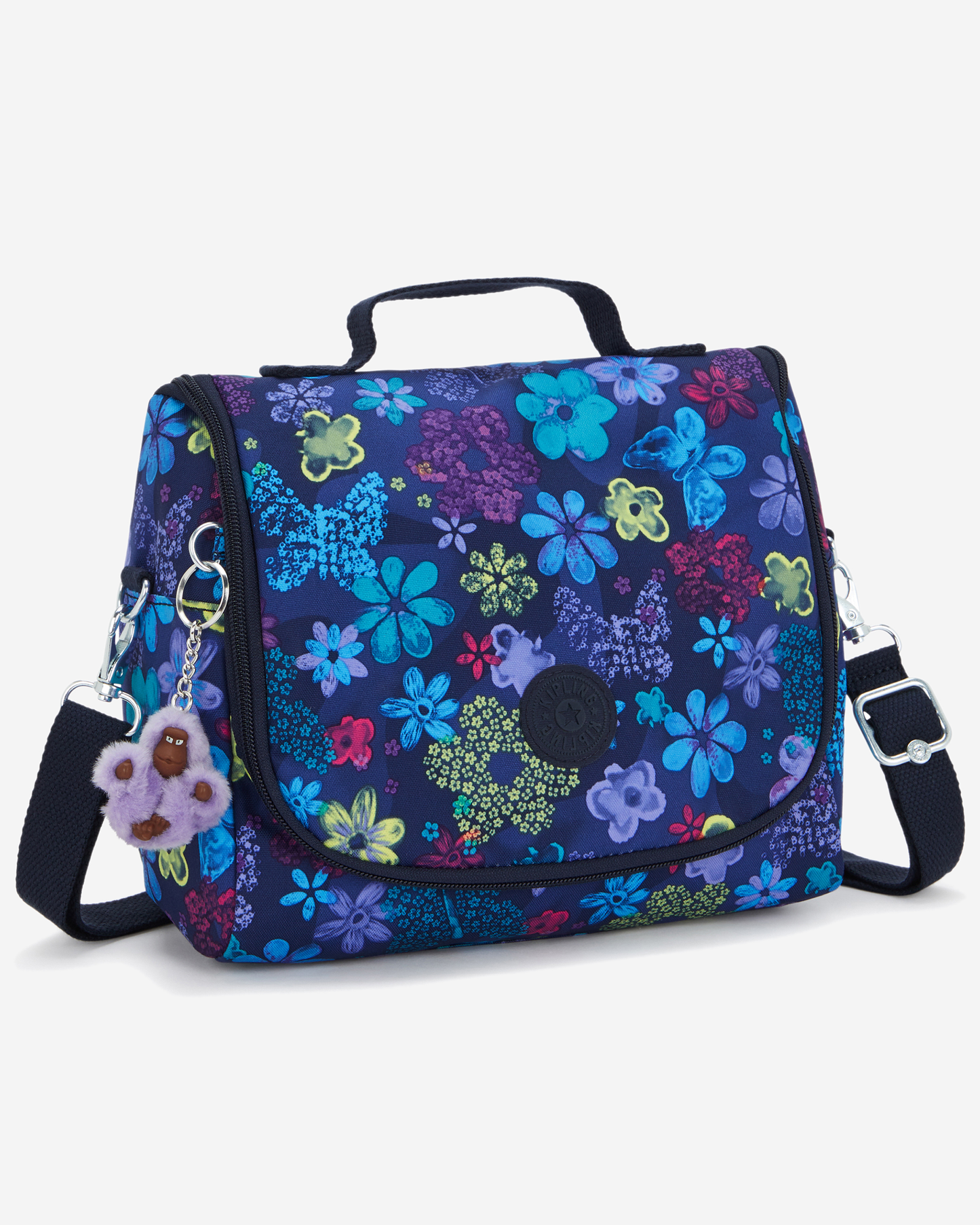 Kipling New Kichirou Dark Flwr Stamp Large LunchBag with Trolley Sleeve I5749-4FM