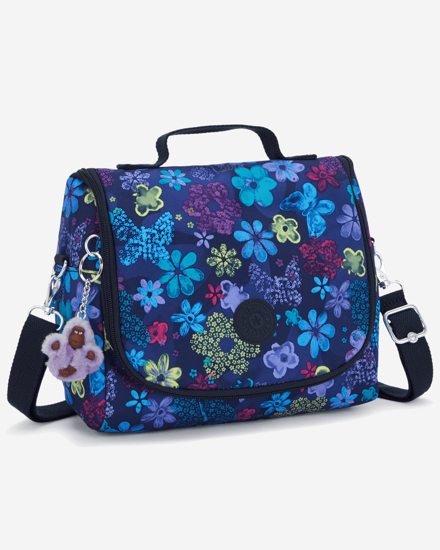 Kipling New Kichirou Dark Flwr Stamp Large LunchBag with Trolley Sleeve I5749-4FM