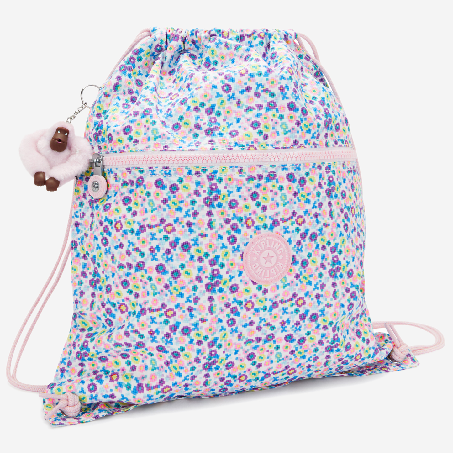 KIPLING Supertaboo Digi Flower Prt Medium backpack (with drawstring) I5637-7ER