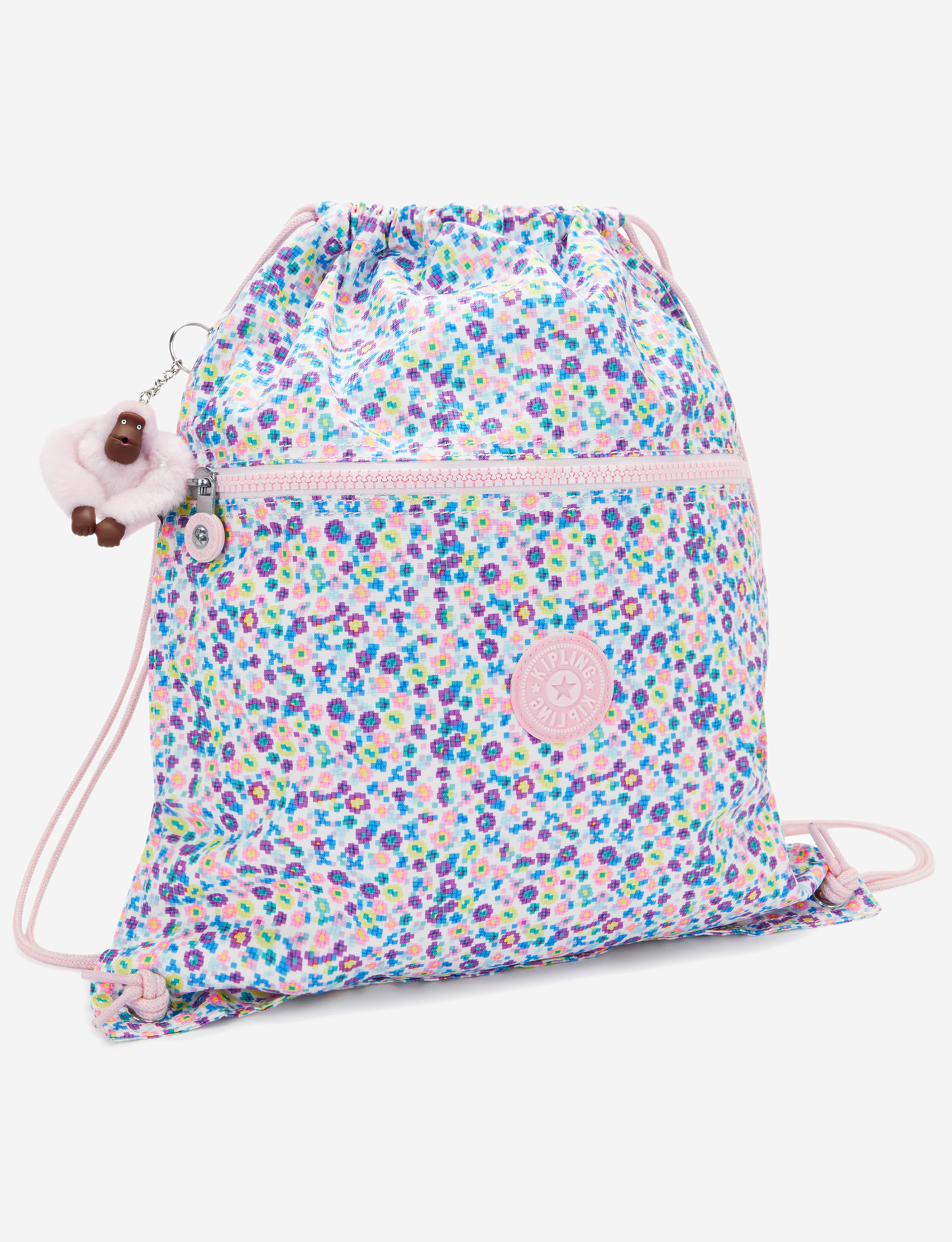 KIPLING Supertaboo Digi Flower Prt Medium backpack (with drawstring) I5637-7ER