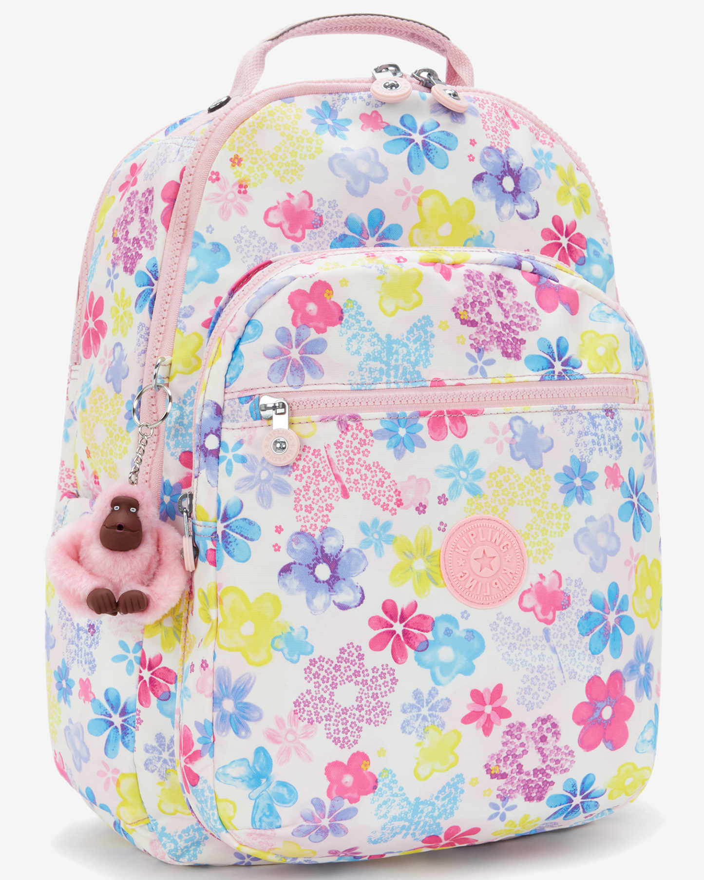 Kipling Seoul Lap Flower Stamp Large Backpack with Laptop Compartment I5816-8EM