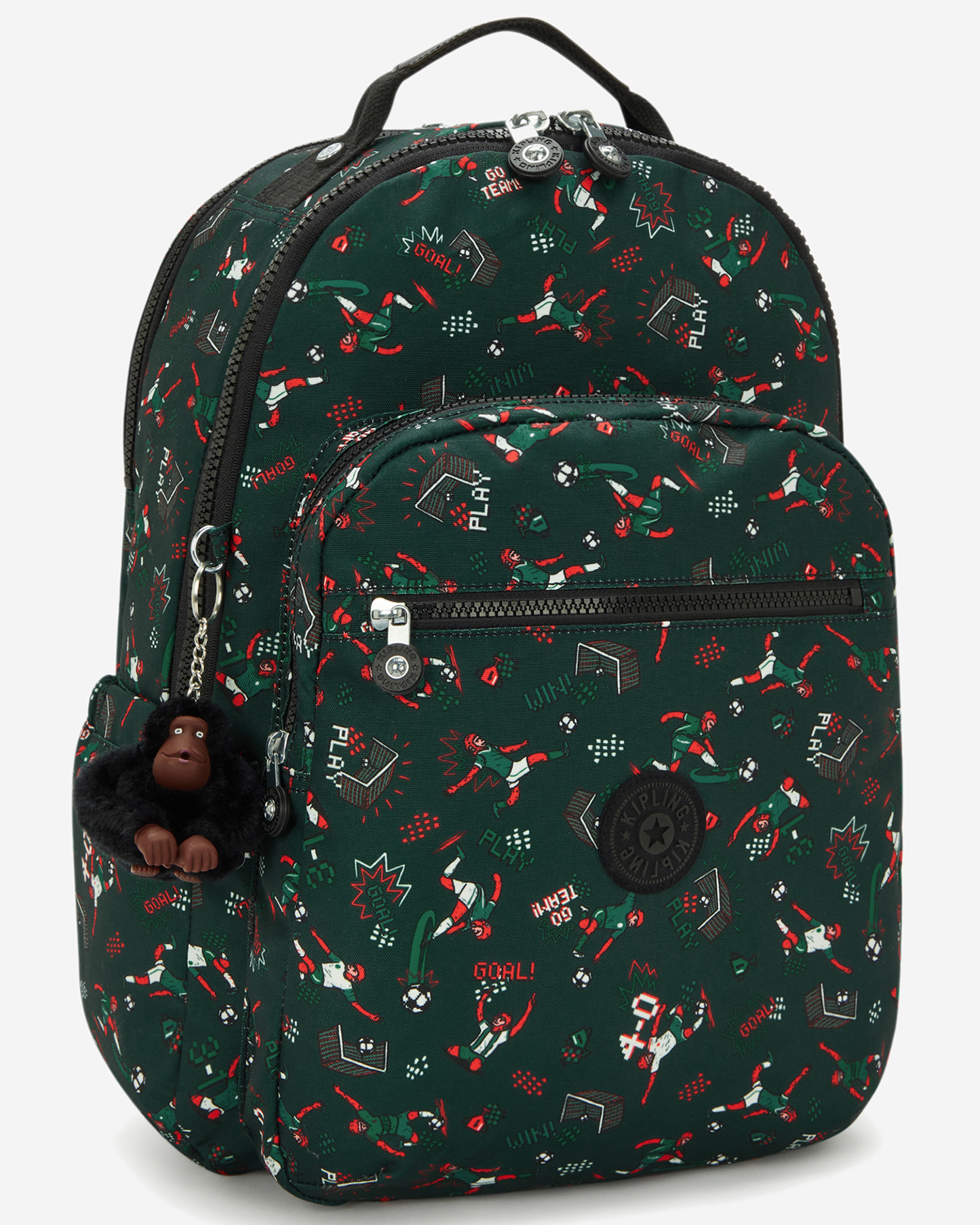 Kipling Seoul Lap Soccer Prt Large Backpack with Laptop Compartment I5816-2KT