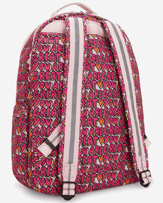 Kipling Seoul Lap U R Great Prt Large Backpack with Laptop Compartment I5816-6KZ