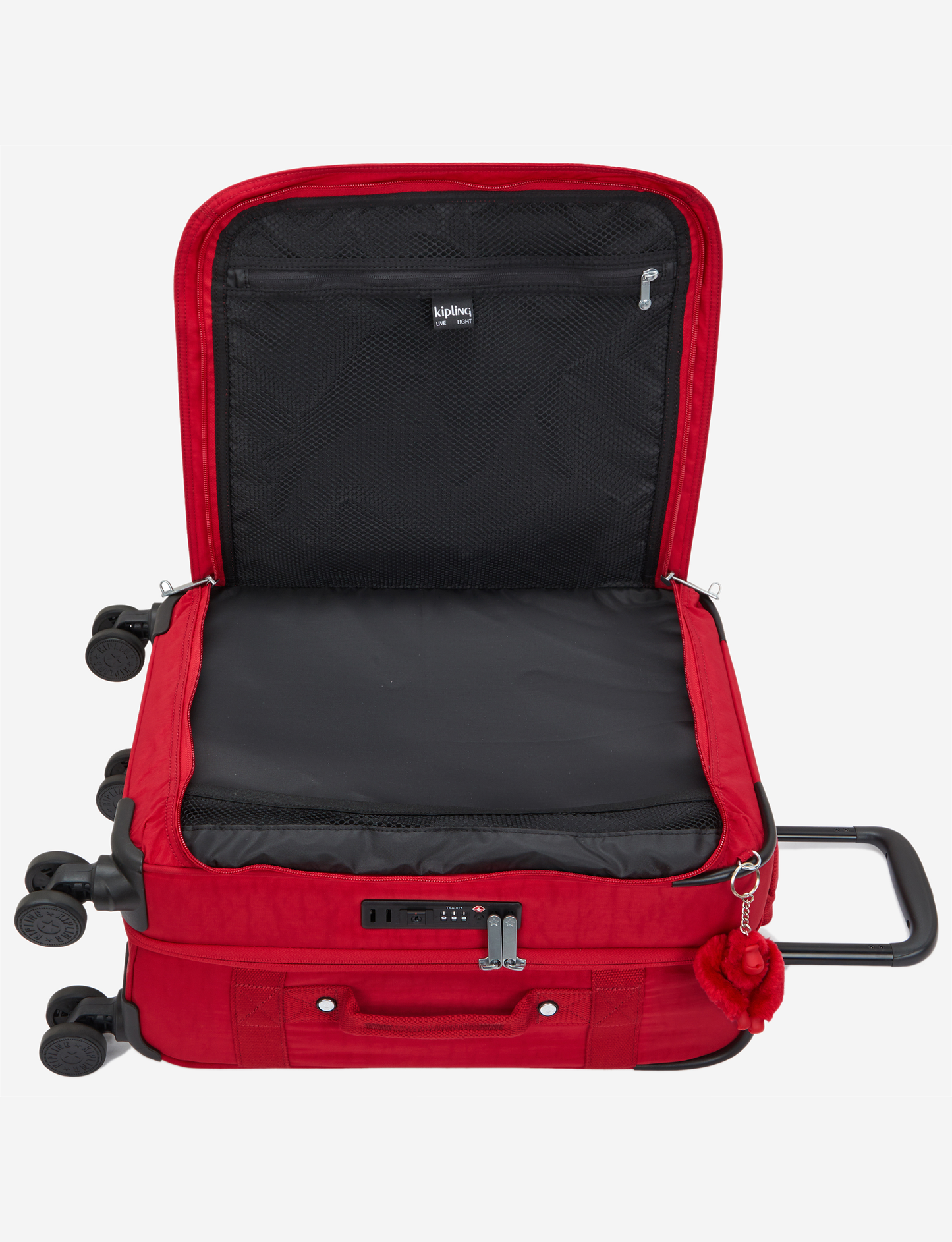 KIPLING Spontaneous S حقيبة بعجلات صغيرة باللون الأحمر الياقوتي I5508-1NW