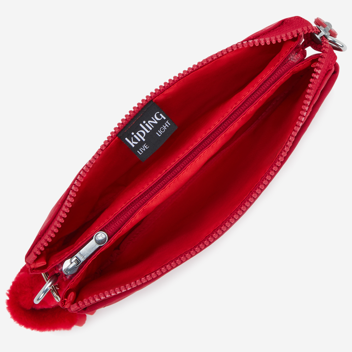 KIPLING ريري حقيبة كروس بودي صغيرة حمراء بطبعات قلوب (مع حزام كتف قابل للإزالة) I5358-1HU
