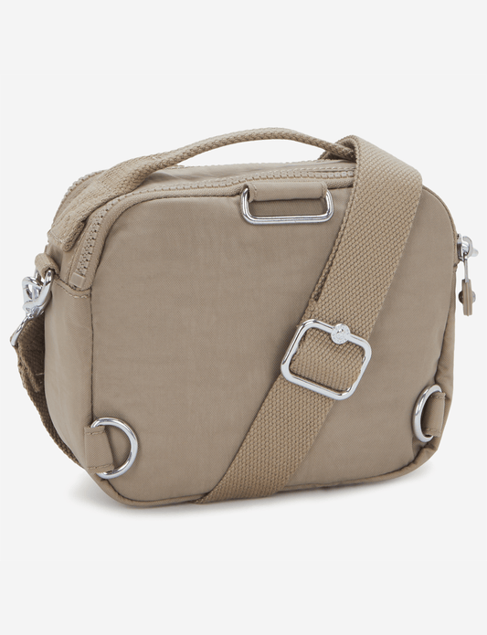 KIPLING Cahir Soft Taupe حقيبة كروسبودي صغيرة (قابلة للتحويل إلى حقيبة ظهر) I8061-4PW