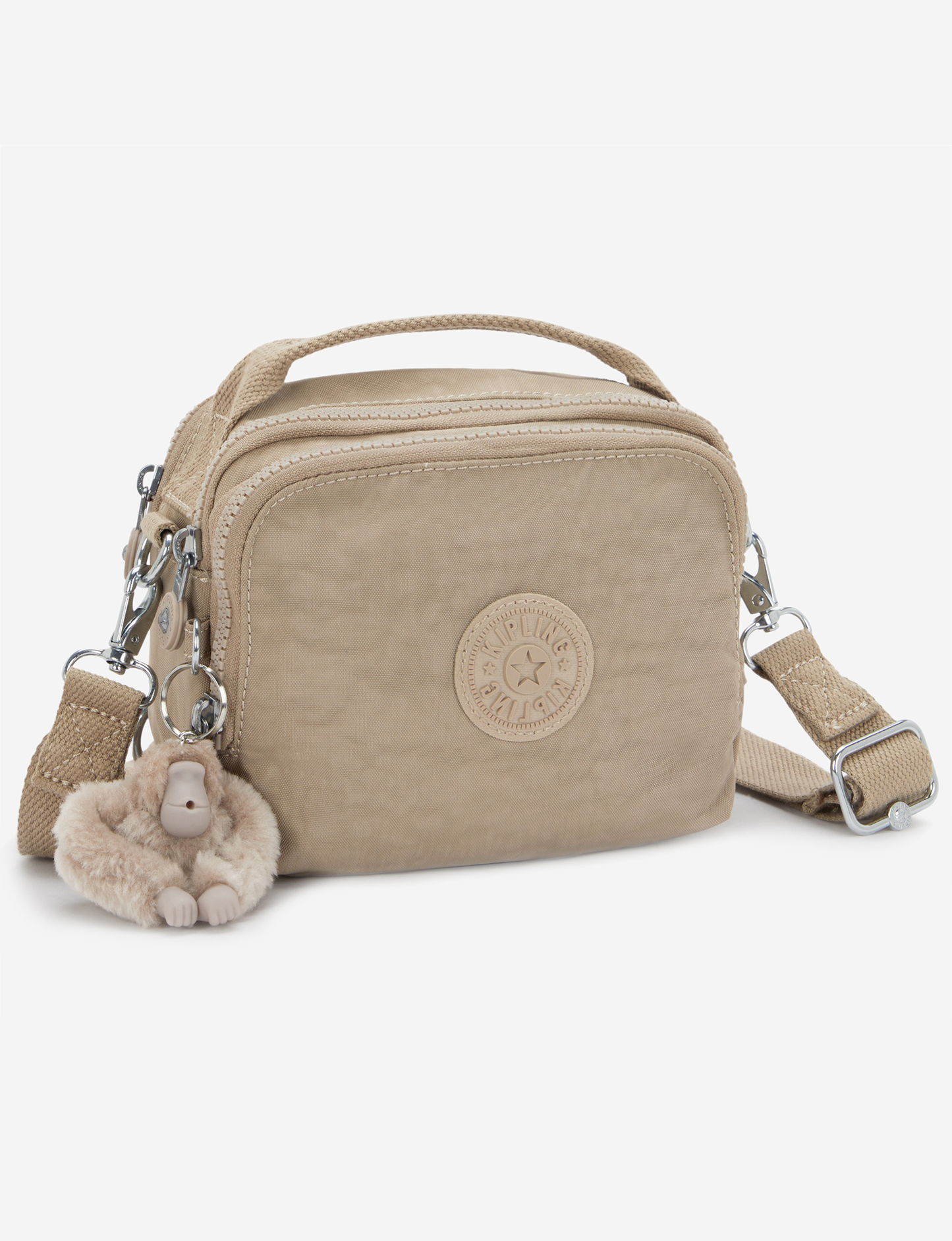 KIPLING Cahir Soft Taupe حقيبة كروسبودي صغيرة (قابلة للتحويل إلى حقيبة ظهر) I8061-4PW