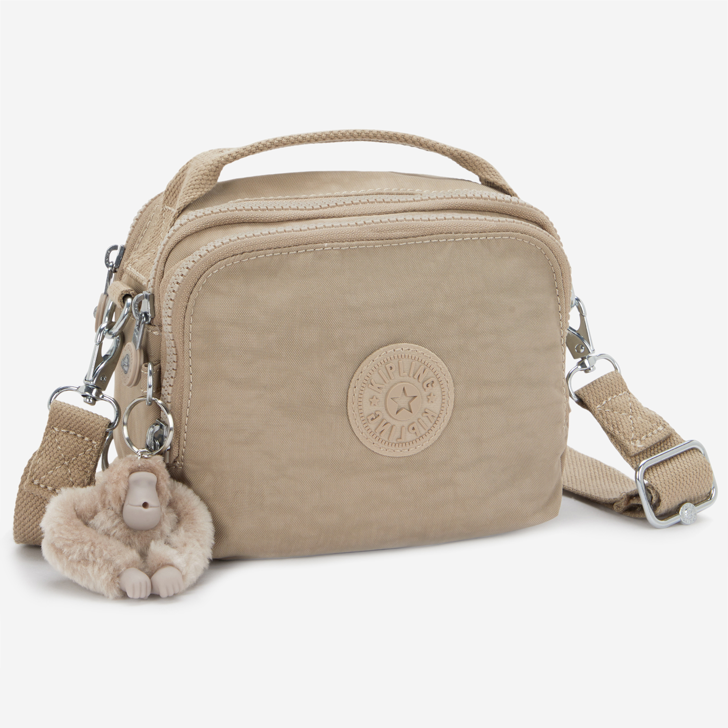 KIPLING Cahir Soft Taupe حقيبة كروسبودي صغيرة (قابلة للتحويل إلى حقيبة ظهر) I8061-4PW